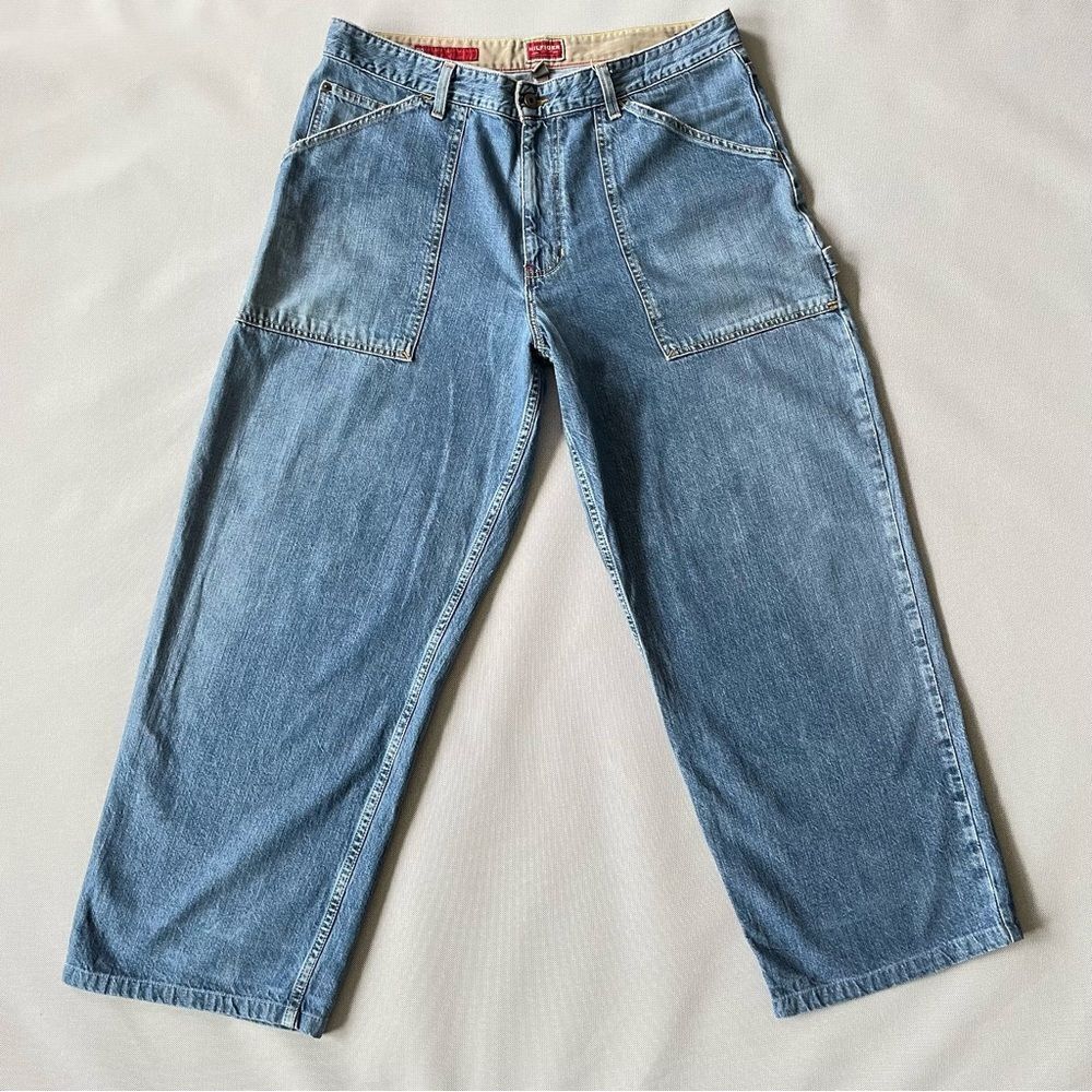 Y2K Baggy Tommy Hilfiger Red Label Carpenter Cut Denim Jeans Men’s Size 36 Waist